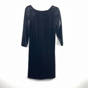 NEW Grace Karin Black Velvet Petal Sleeve Fitted Dress Modest Size Small